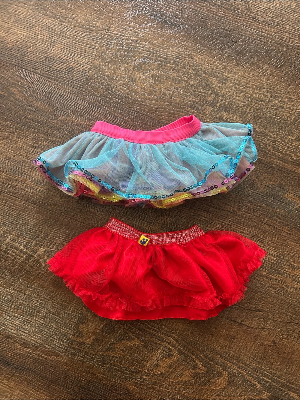 Build-A-Bear Red Tulle Skirt & Multicolor Sequin Tutu